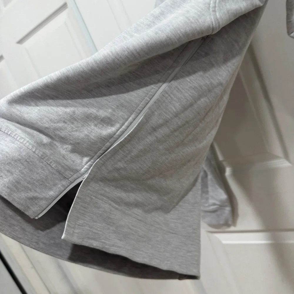 Lululemon City Sweat Crewneck Pullover Heathered Gray‎ Side Zip Mens XS